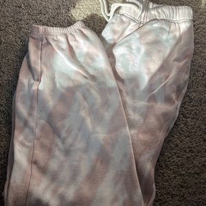 Pink tie dye sweat pants